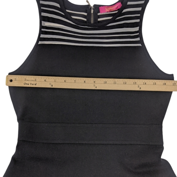 Catherine Malandrino Ponte Knit Fit and Flare Dress M Black Stretch Sleeveless - Picture 8 of 12
